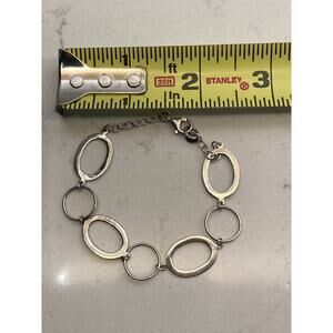 Kids / Small Women .925 Sterling Silver Fashion Circle Loop Bracelet